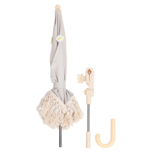 Parasole per neonati beige con frangia crisantemo piccolo 1