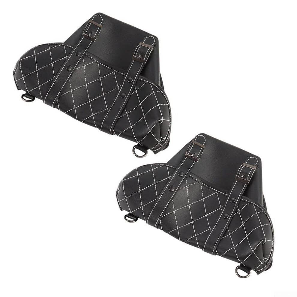 Pu Leather Saddlebag Universal Fit Durable Motorcycle Storage For Secure Gear Black 6276012250144
