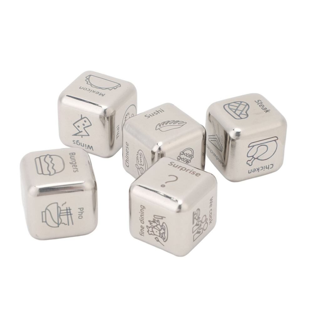 Food Decision Maker Dice Set 5pcs 30 Meal Patterns Metal Couples Night Game-image-OPC-PJDWPNX-NEW