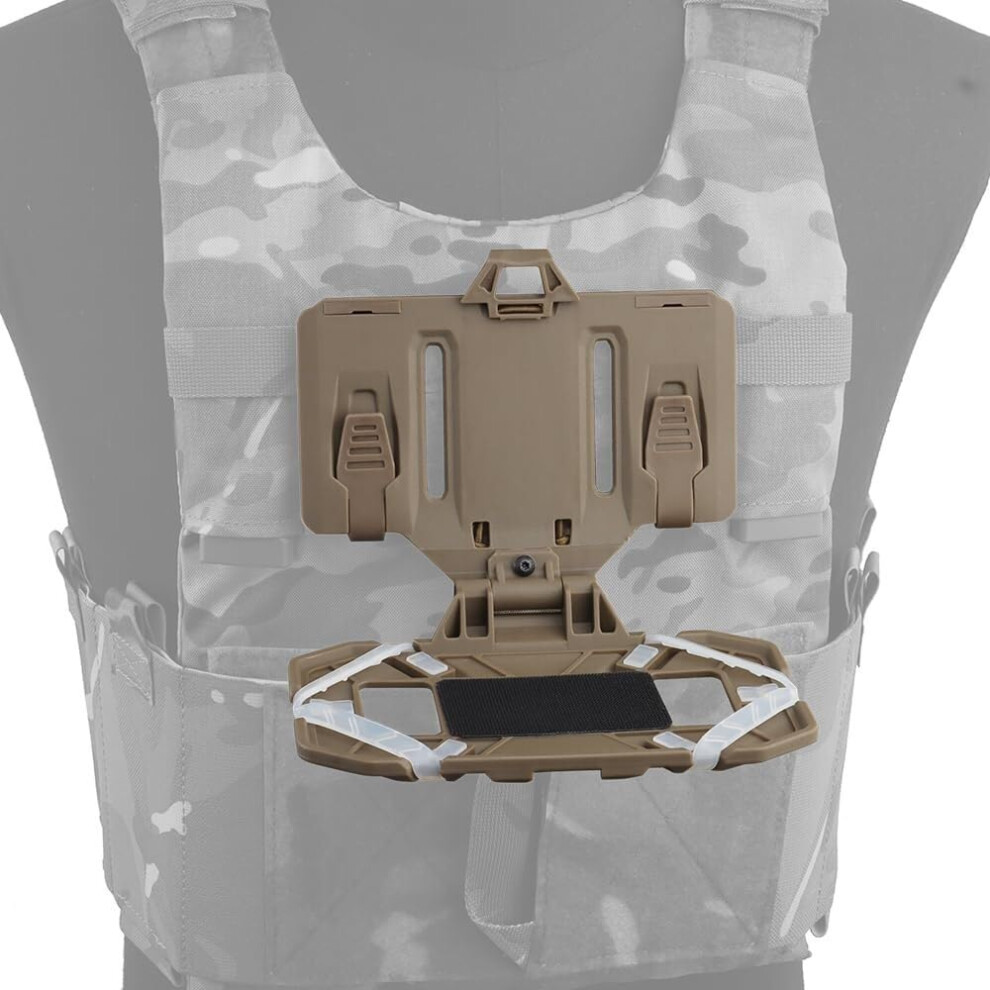 Universal Molle Chest Phone Holder Fold-Out Nav Panel For 4.7-6.7 Inch Phones, Tactical Vest Molle Pouch 17.5X12x4.5 Cm 6493810530074