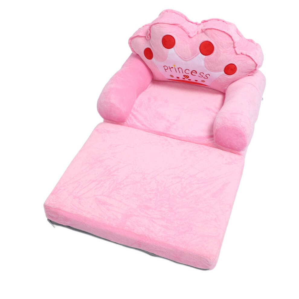 Pink Toddler Chair for Girls, Fold-Out Couch Bed, Napping & Play