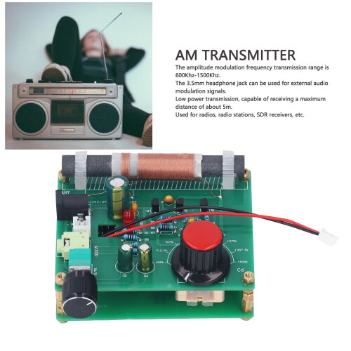 Trasmettitore AM 600kHz-1500kHz, 2xAA, 5-12V, 3.5mm 2