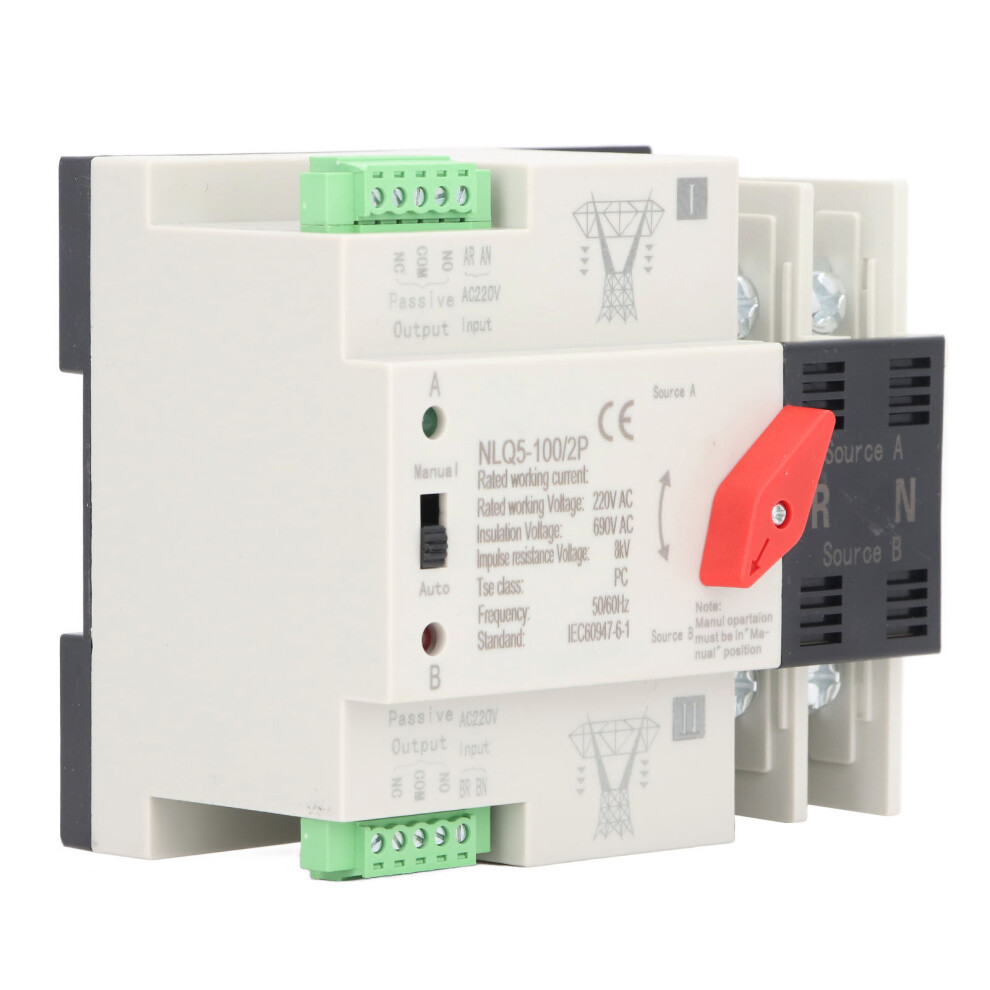 Dual Power Automatic Transfer Switch 2P 100A Ac220v, 50Ms 8471335999314