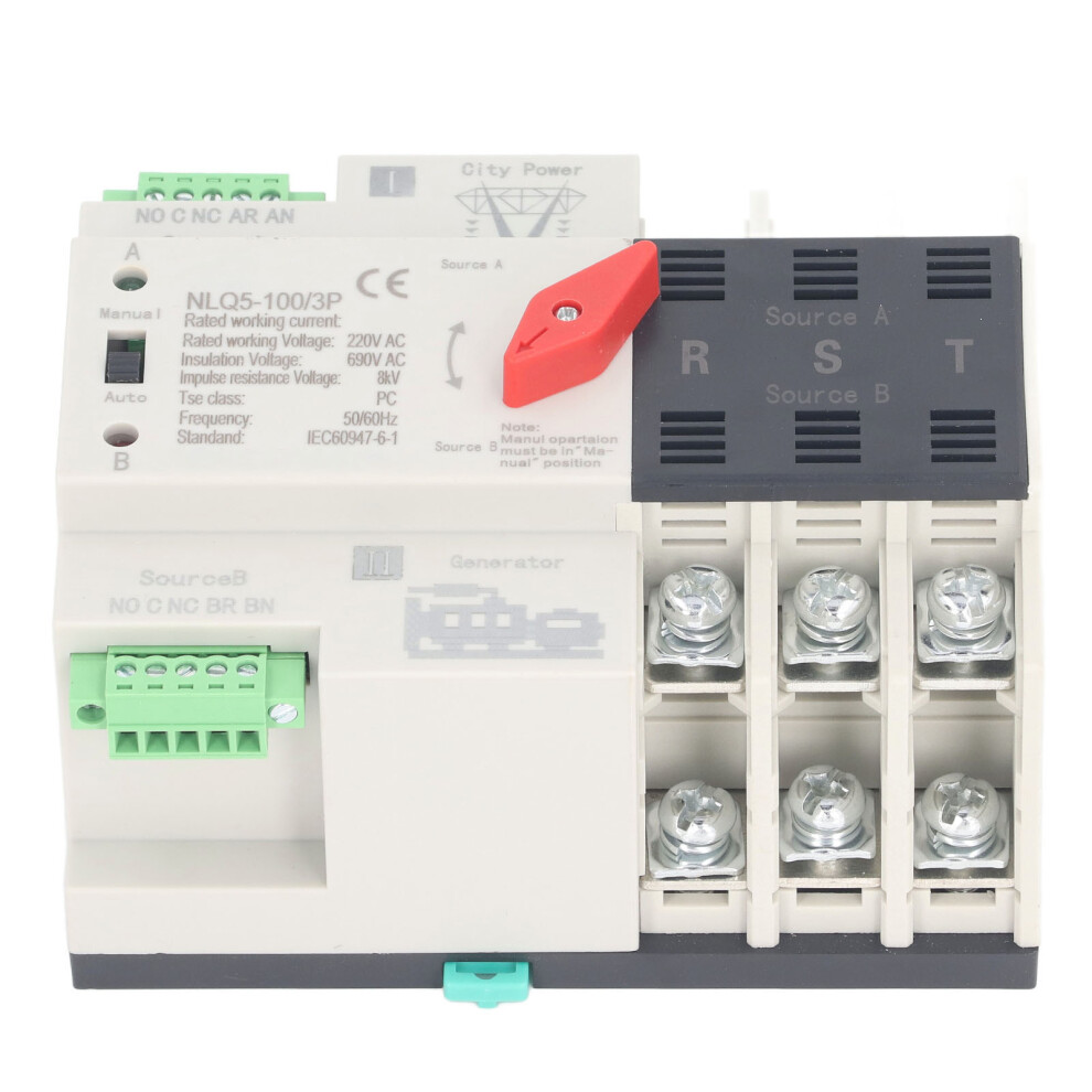 Dual Power Automatic Transfer Switch 3P, 100A, 50Ms Fast Switching 6921335999729