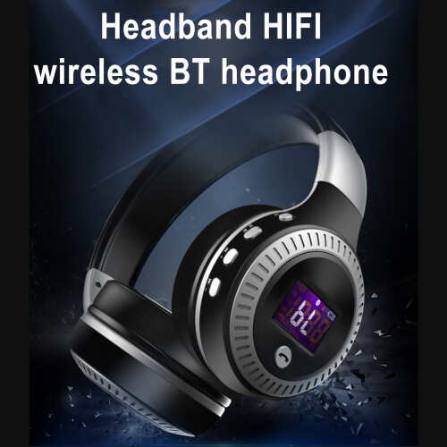 Wireless BT Headset with Display, 600mAh Battery, Foldable, Comfortable