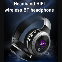 Wireless Bluetooth Headset with Display, 600mAh Battery, Foldable, Comfortable Headband