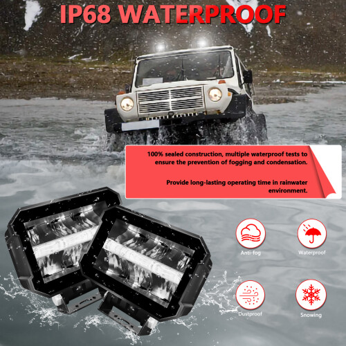 Durable 100W 5 Inch LED Bar - Spot Flood Combo for Various Vehicles 1