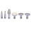Kit de perceuse à ongles électrique à 6 embouts 2xAA Violet 8