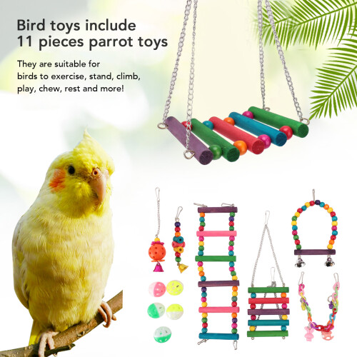 Jouets colorés pour perruches 11 ensembles hamac & échelle 2