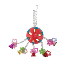 Giocattolo da masticare con campanella per pappagallo 8 x 8 cm giocattolo di plastica per gabbia