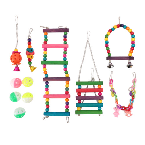 Jouets colorés pour perruches 11 ensembles hamac & échelle 1