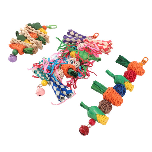 Giocattoli da masticare per pappagallo - Set da 3 pezzi - Carta & Vite Forage