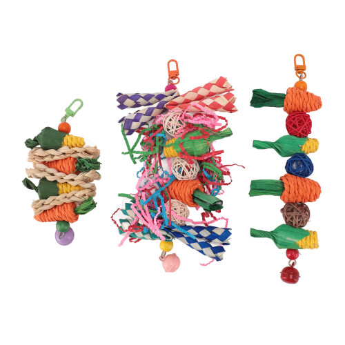 Giocattoli da masticare per pappagallo - Set da 3 pezzi - Carta & Vite Forage 1