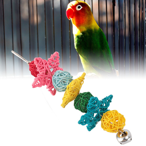 Interactive Bird Cage Toy for Small Parrots Conures Parakeets with Bell