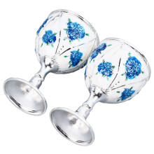 2 pièces gobelets vintage en alliage de zinc argenté