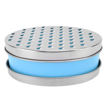 Blau 17x12x7cm Beidseitige Edelstahl-Reibe-Aufbewahrung