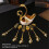 6 pezzi base per forchette in lega dorata e bianca 13.3x12.6cm/13.4cm 5
