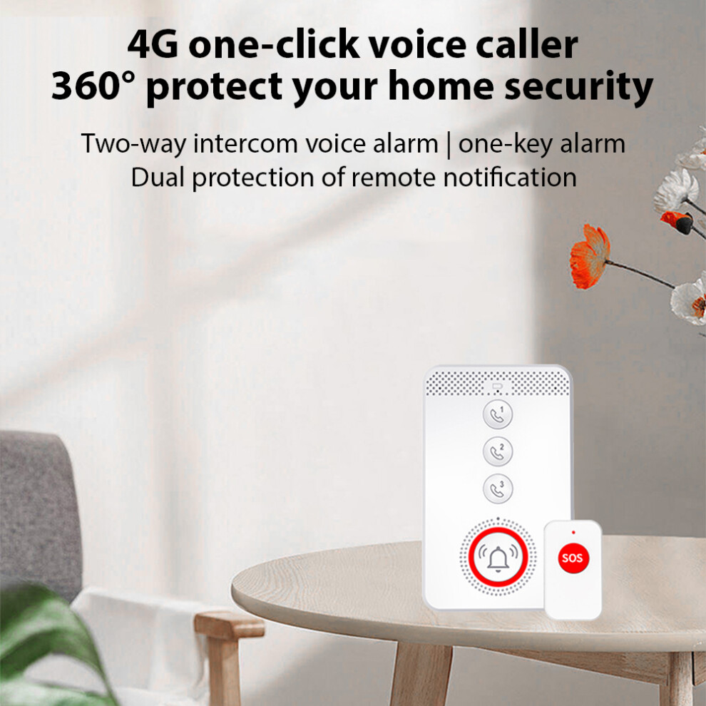 SOS Distress Button for Seniors with Voice Alerts & 4G Wireless