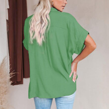 Camiseta corta de manga murciélago 95% PES 5% PU verde claro L