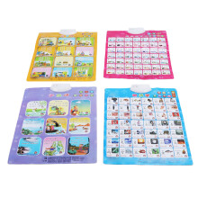 4Pcs Chinese Learning Poster Set with Interactive Electroic Features for Kids