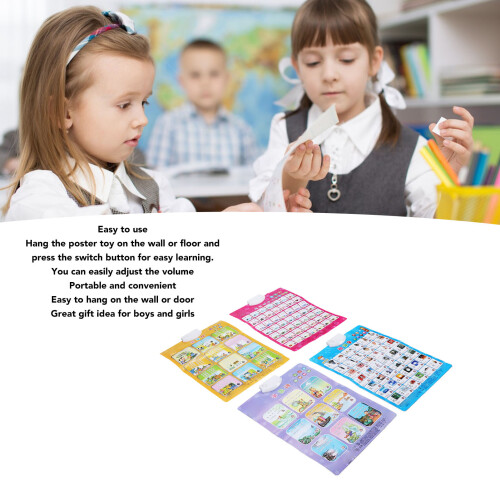 4Pcs Chinese Learning Poster Set with Interactive Electroic Features for Kids 2