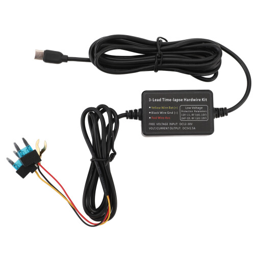 Type-C DashCam Hardwire Kit 12V-30V 5V 2,5 A 3,2 m 1