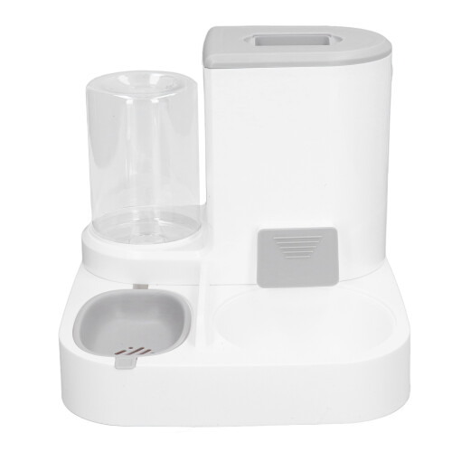 Large Capacity 2-in-1 Automatic Cat Feeder & Waterer Set 27x27x24.5cm Grey 2
