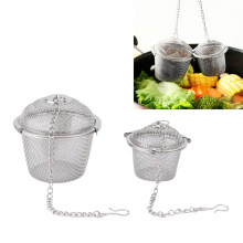 2pcs Stainless Steel Mesh Tea Balls with Hook Chain, 4.5cm & 6.5cm