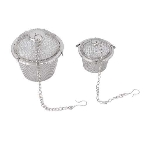 2pcs Stainless Steel Mesh Tea Balls with Hook Chain, 4.5cm & 6.5cm 2
