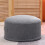 Soft Light Gray Round Floor Pillow 36cm Cotton Fabric 20cm Thick 6