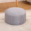 Soft Light Gray Round Floor Pillow 36cm Cotton Fabric 20cm Thick 4