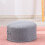 Soft Light Gray Round Floor Pillow 36cm Cotton Fabric 20cm Thick 5