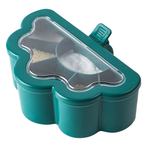 Boîte à épices à 6 compartiments avec couvercle transparent, 6 cuillères doseuses 2