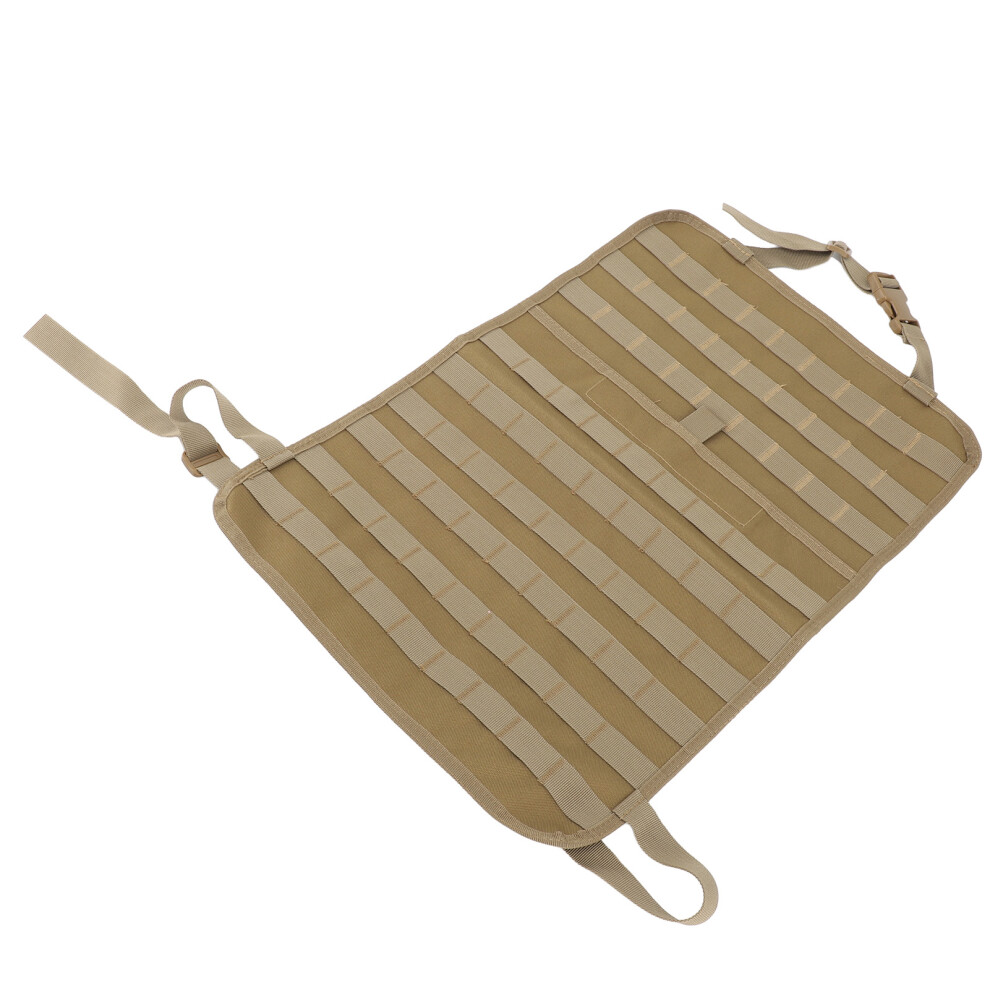 Large Capacity Nylon Back Seat Organizer, Multifunctional Car Kick Mat Khaki 4231336033622