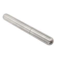 Stainless Steel Cigar Tube with Cutter, 7.17x0.98in, Black Portable Gift