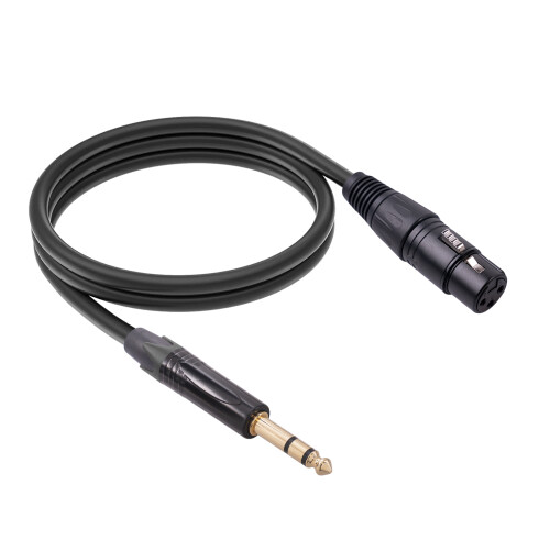 Cavo TRS da 6,35 mm a XLR 1 m nero compatibile con 48 V 2