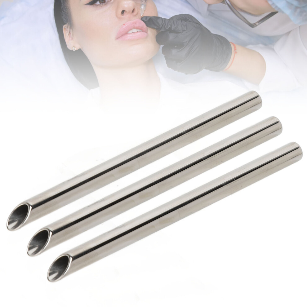 3Pcs Medical Stainless Steel Receiving Tubes for Piercing 5mm