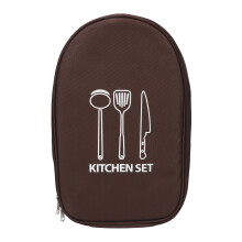 Portable Nylon Chef Knife Bag Backpack for Outdoor Camping, Picnic, Brown