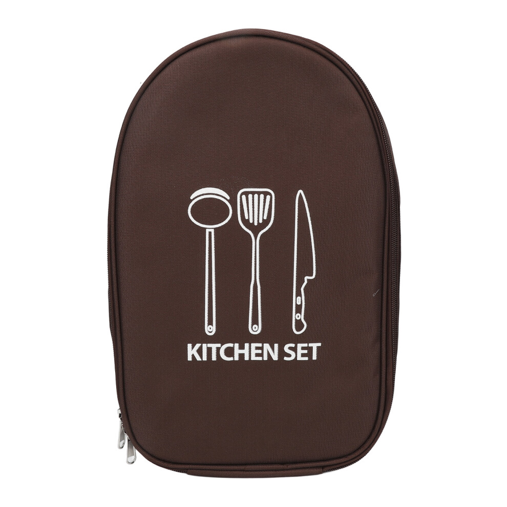 Portable Nylon Chef Knife Bag Backpack For Outdoor Camping, Picnic, Brown 6921336036522