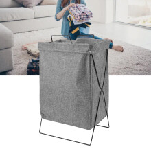 Corbeille à linge pliable rectangulaire allongée grise petite