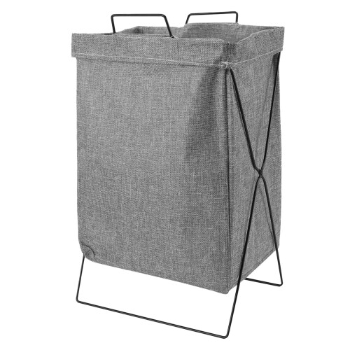 Corbeille à linge pliable rectangulaire allongée grise petite 2