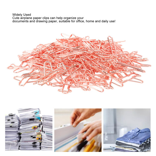 100 Stück Flugzeug-Papierclips, leicht, Roségold 2