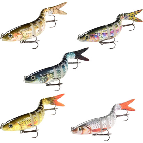 Angelköder Multi-Segment Saltwater 3D Swimbait Wobbler Lure With Hooks Angling Gear 1