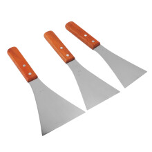 Grill-Spatel Turner Flachtspatel Edelstahl Bequemer Griff Holzgriff Hitzebeständig Leicht zu Reinigen Robuste Küchenhelfer für