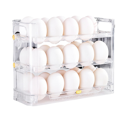 Porta huevos de plástico de ahorro de espacio reversible 1