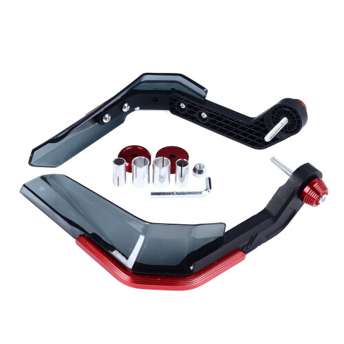 2 piezas de protector de mano a prueba de viento para manillar rojo ABS 1