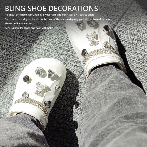 15 pièces d'accessoires pour chaussures bling en alliage plastique durable 2