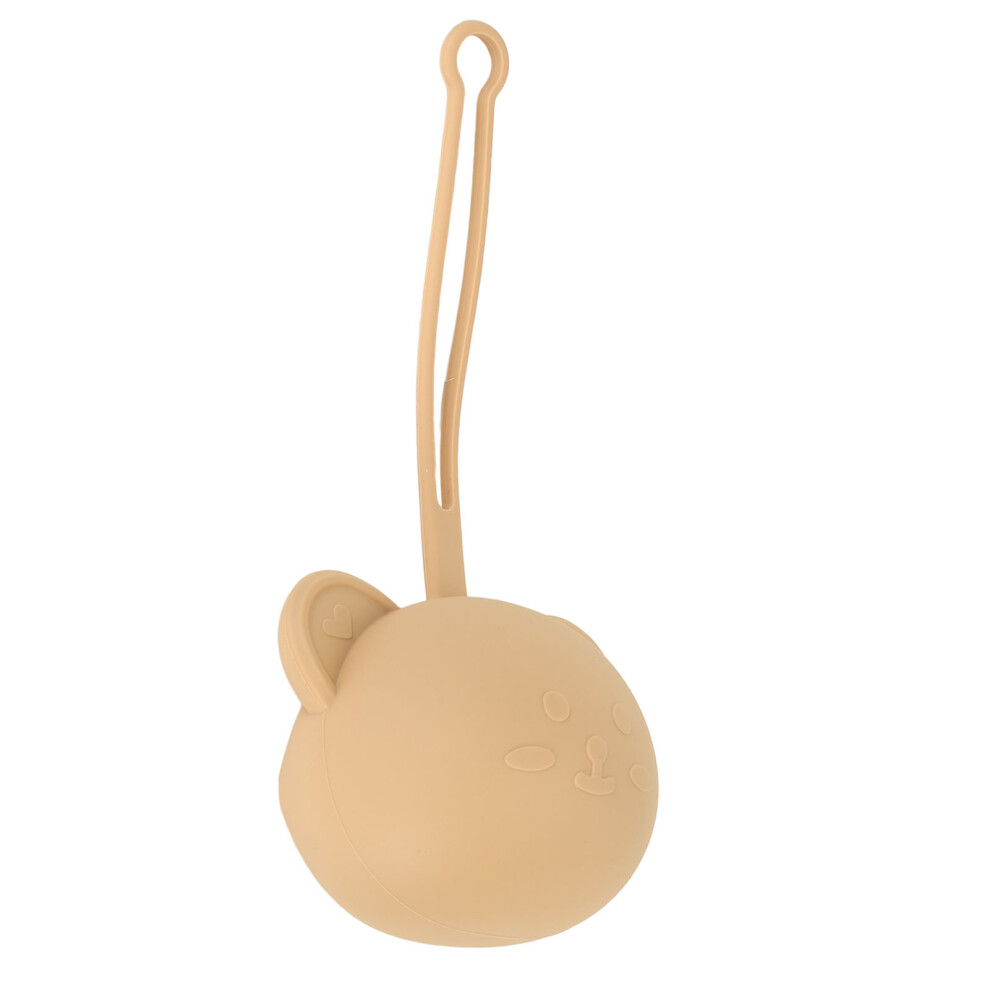 Food Grade Silicone Pacifier Holder - Lightweight, Portable, 9.5x8cm, Light Coffee