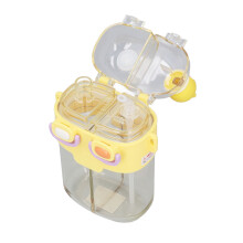 Niedliche Wasserflasche 780ML Dual Use, auslaufsicher, kawaii Trinkflasche mit Strohhalm, verstellbarer Trageriemen, Aufkleber, gelb