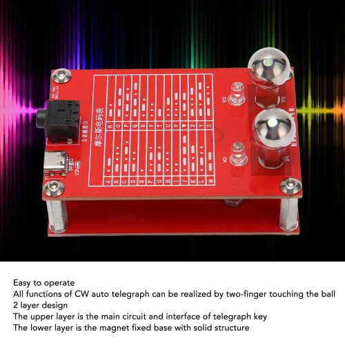 5V CW Morse Code Key with Magnet Fixed Base for Shortwave Radio 3.5mm Plug 2